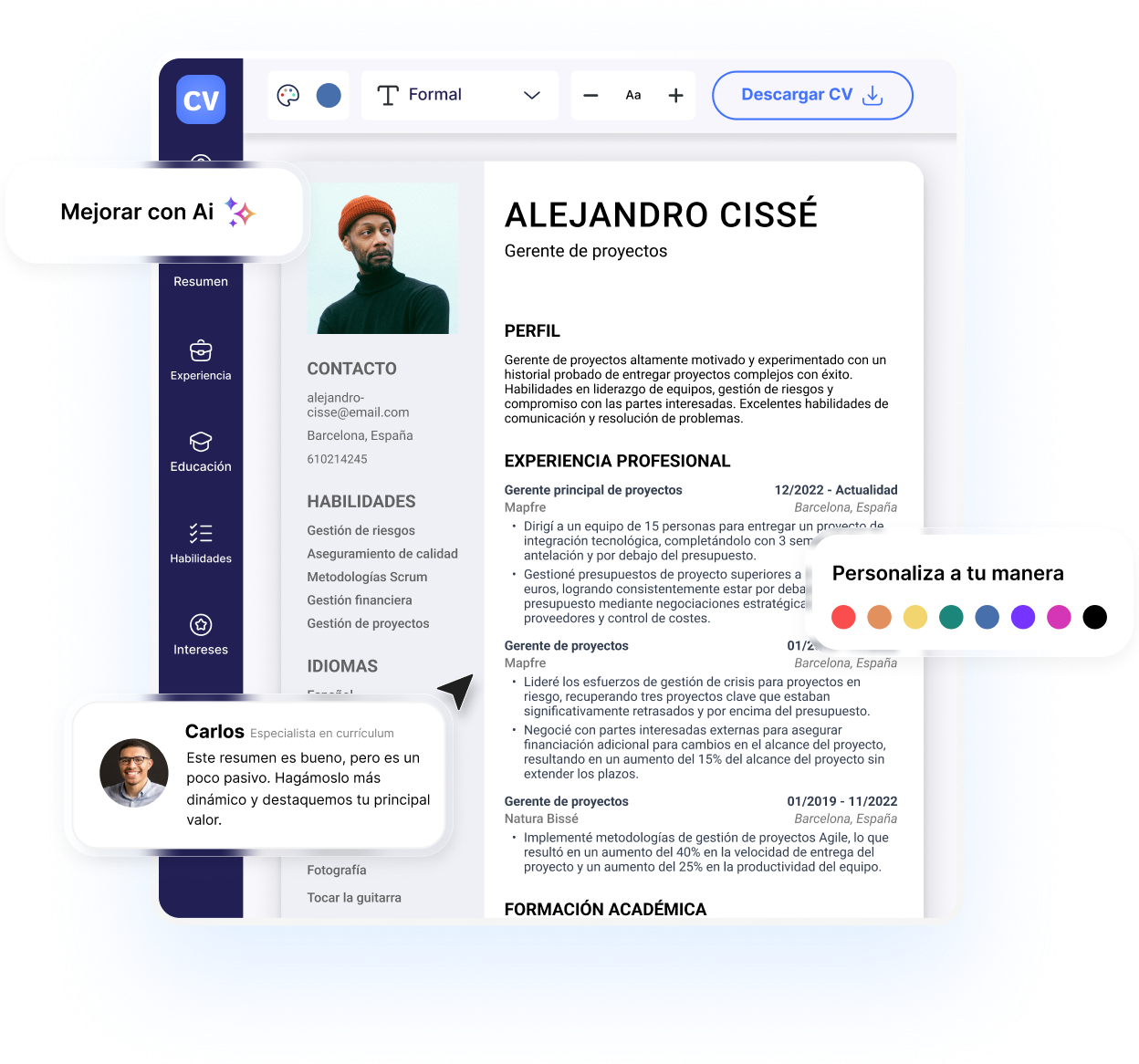 La manera más fácil de crear tu <span class="hero-title-span">CV destacado</span>